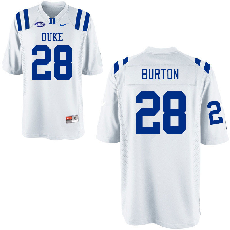 Men #28 Clayton Burton Duke Blue Devils College Football Jerseys Stitched Sale-White